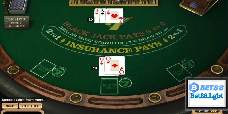 Quy trình chơi một ván Blackjack online tại BET88